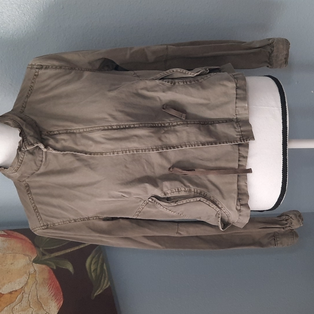 Free People Military Moto Green Lightweight Jacket - Picture 6 of 7